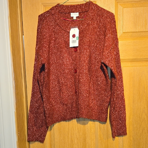 Wonderly Rust Marled Button-Up Cardigan - Picture 1 of 4